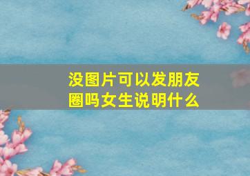 没图片可以发朋友圈吗女生说明什么