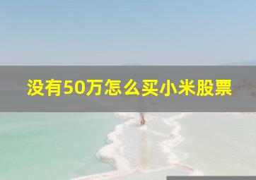 没有50万怎么买小米股票