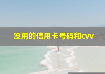 没用的信用卡号码和cvv