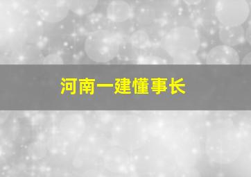 河南一建懂事长