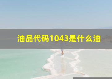 油品代码1043是什么油