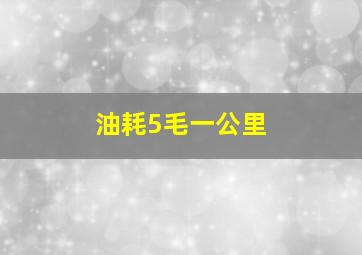 油耗5毛一公里