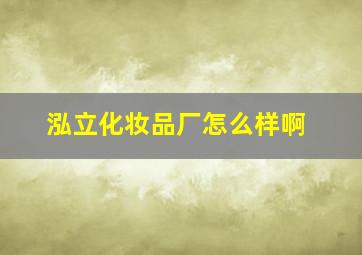 泓立化妆品厂怎么样啊