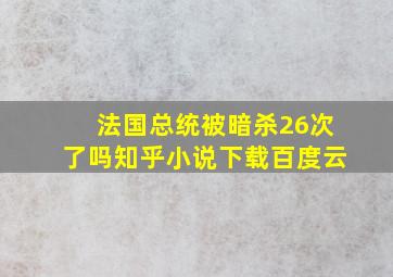 法国总统被暗杀26次了吗知乎小说下载百度云