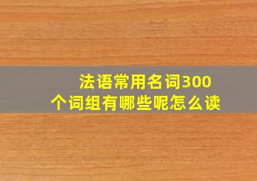 法语常用名词300个词组有哪些呢怎么读