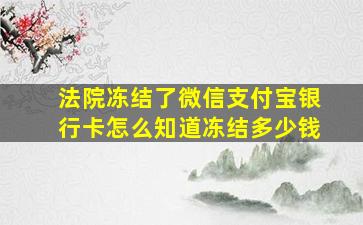 法院冻结了微信支付宝银行卡怎么知道冻结多少钱