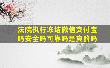 法院执行冻结微信支付宝吗安全吗可靠吗是真的吗