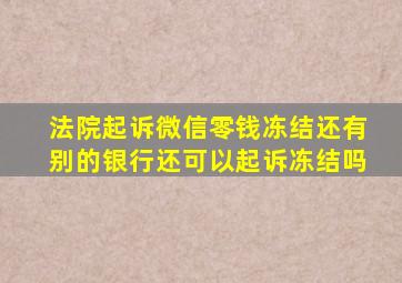 法院起诉微信零钱冻结还有别的银行还可以起诉冻结吗