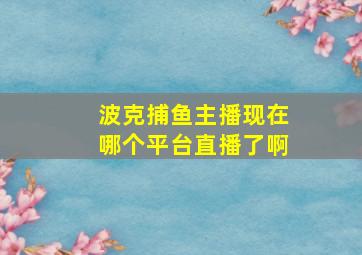 波克捕鱼主播现在哪个平台直播了啊