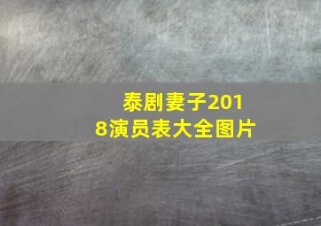 泰剧妻子2018演员表大全图片