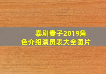 泰剧妻子2019角色介绍演员表大全图片