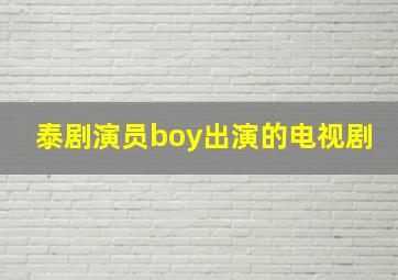 泰剧演员boy出演的电视剧