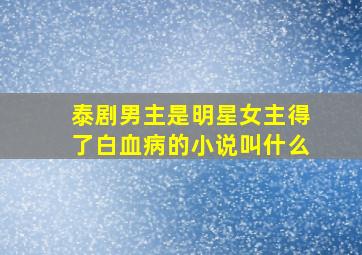 泰剧男主是明星女主得了白血病的小说叫什么