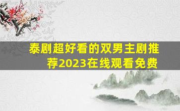 泰剧超好看的双男主剧推荐2023在线观看免费