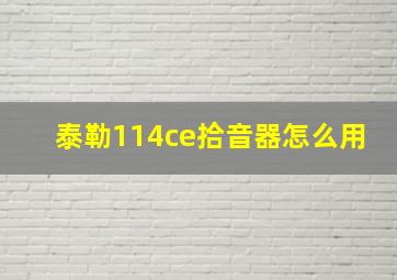 泰勒114ce拾音器怎么用