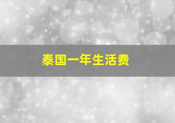 泰国一年生活费