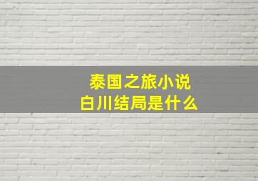 泰国之旅小说白川结局是什么