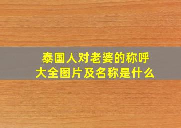 泰国人对老婆的称呼大全图片及名称是什么