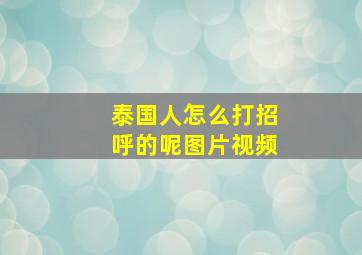 泰国人怎么打招呼的呢图片视频