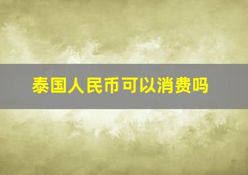 泰国人民币可以消费吗