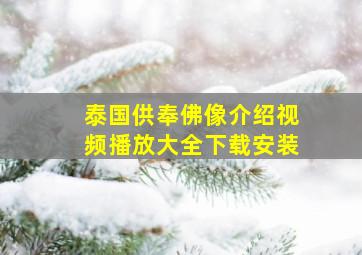 泰国供奉佛像介绍视频播放大全下载安装