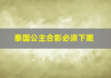 泰国公主合影必须下跪