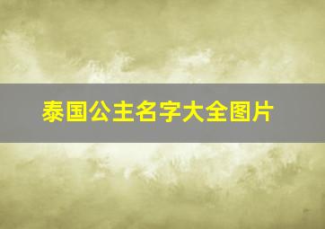 泰国公主名字大全图片