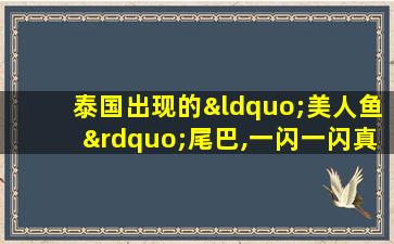 泰国出现的“美人鱼”尾巴,一闪一闪真好看