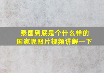 泰国到底是个什么样的国家呢图片视频讲解一下