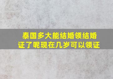 泰国多大能结婚领结婚证了呢现在几岁可以领证