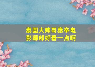 泰国大帅哥泰拳电影哪部好看一点啊