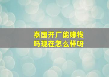 泰国开厂能赚钱吗现在怎么样呀