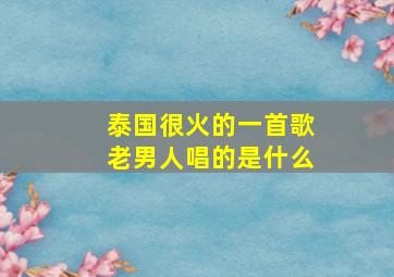 泰国很火的一首歌老男人唱的是什么