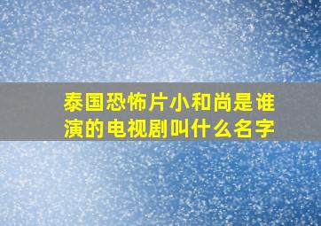 泰国恐怖片小和尚是谁演的电视剧叫什么名字