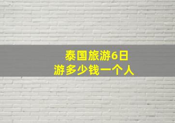 泰国旅游6日游多少钱一个人