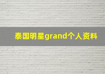 泰国明星grand个人资料