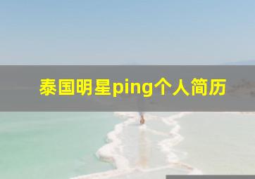 泰国明星ping个人简历