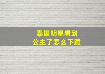 泰国明星看到公主了怎么下跪