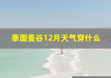 泰国曼谷12月天气穿什么