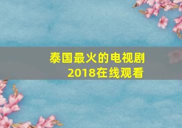 泰国最火的电视剧2018在线观看