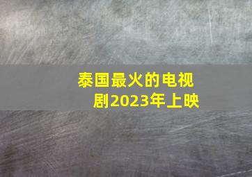 泰国最火的电视剧2023年上映