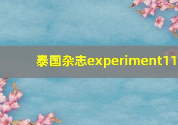 泰国杂志experiment11