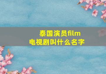 泰国演员film电视剧叫什么名字