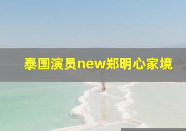 泰国演员new郑明心家境