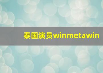 泰国演员winmetawin