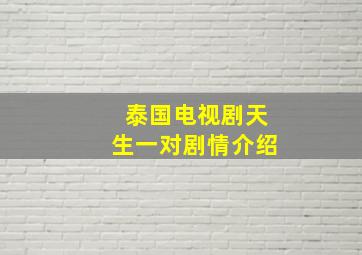 泰国电视剧天生一对剧情介绍