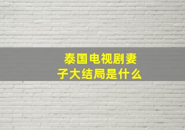 泰国电视剧妻子大结局是什么