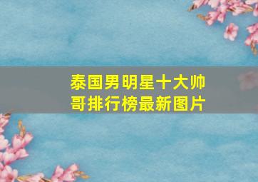 泰国男明星十大帅哥排行榜最新图片