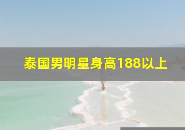 泰国男明星身高188以上