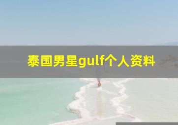 泰国男星gulf个人资料